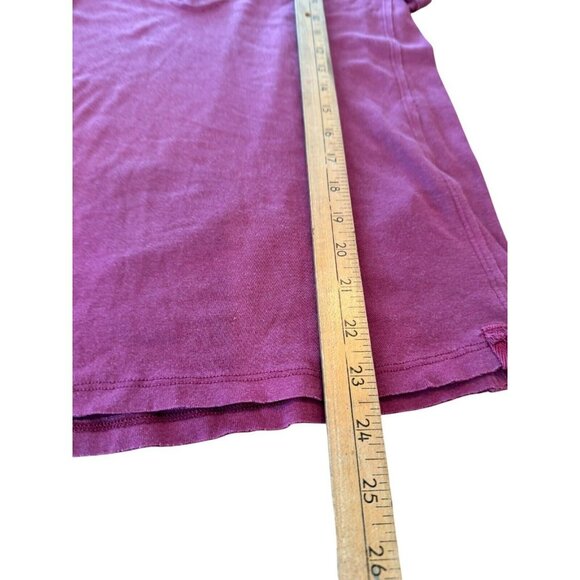 We the Free People Burgundy Mauve V-Neck Top T-Shirt Women’s XS Short Cap Sleeve - Picture 2 of 5